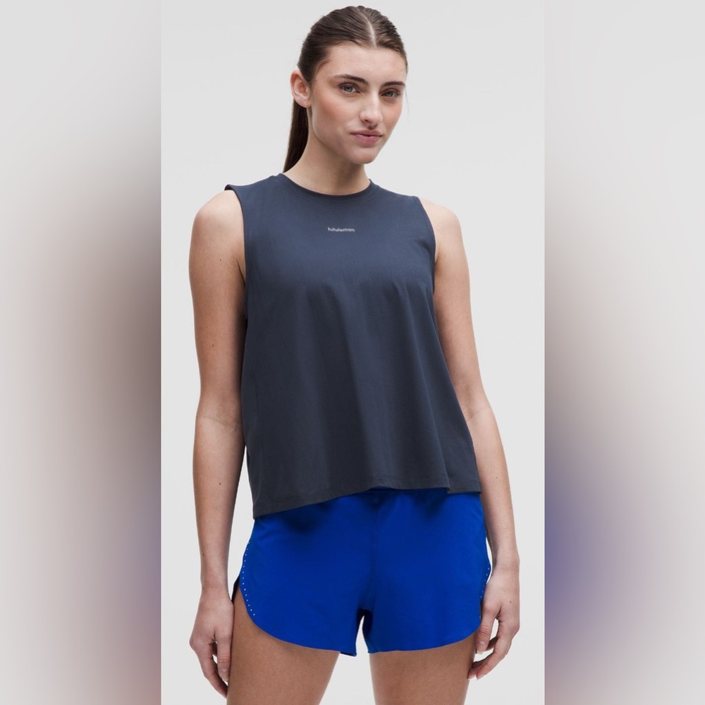 Lululemon Pace Crush Cross-Back Graphic Tank Top Club Blue XS
